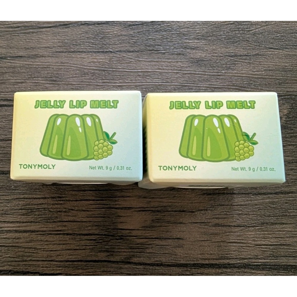 2X Tonymoly Jelly Lip Melt - Green Grape Glossy - Full Size .31oz/9g